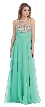 Rhinestones Mesh Bust Long Prom Pageant Dress