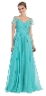 Short Sleeves Twist Knot Bust Long Formal MOB Dress