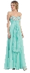Strapless Rhinestones Bust Long Prom Dress with Sash