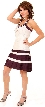 Two Tone Cascading Layered Pleated Prom Dress — in Silver/Plum