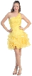 Puffy Sheer Short Homecoming Dress — in Yellow
