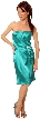 Pleated Bodice Cocktail Dress with Sash and Brooch Applique