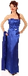 Shimmering Strapless Evening Dress with Waist Applique — in alternative image