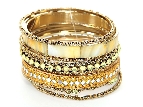 Set of 9 Gold Bangle Bracelets