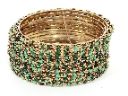 Set of 12 Piece Green Colors Bangle Bracelets