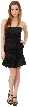 Strapless Fitted Short Party Dress with Floral Appliques