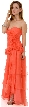 Strapless Oraganza Long Prom dress with Tiered Skirt — in alternative picture