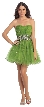 Strapless Exquisite Beaded Waist Tulle Party Prom Dress
