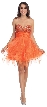 Strapless Organza Beaded Prom dress with Ruffled Skirt