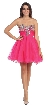 Strapless Sequins Bust Mesh Short Party Prom Dress