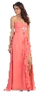 Strapless Long Bridesmaid Dress with Ruffled Side Slit  — in Coral