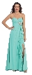 Strapless Long Bridesmaid Dress with Ruffled Side Slit 
