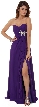 Strapless Long Bridesmaid Dress with Ruffled Side Slit  — in alternative picture
