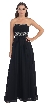 Strapless Beaded Waist Empire Cut Long Formal Dress 
