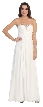 Strapless Beaded & Pleated Long Formal Bridesmaid Dress — in Ivory