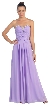 Strapless Beaded & Pleated Long Formal Bridesmaid Dress — in Lilac