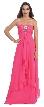 Strapless Rhinestone Bust Long Formal Bridesmaid Dress  — in Fuchsia