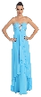 Strapless Rhinestone Bust Long Formal Bridesmaid Dress  — in Turquoise