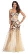 Strapless Sequins & Beads Floor Length Formal Prom Dress  — in Champaign