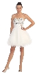 Strapless Rhinestones Bust Short Tulle Party Dress — in White