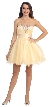 Strapless Sequined Bust Short Tulle Prom Party Dress