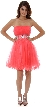Strapless Mesh Short Party Prom Dress with Rhinestones