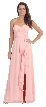 Strapless Pleated & Ruffled Long Bridesmaid Dress  — in Blush