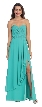 Strapless Pleated & Ruffled Long Bridesmaid Dress  — in Jade Green