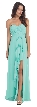 Strapless Pleated & Ruffled Long Bridesmaid Dress  — in Mint