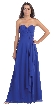 Strapless Pleated & Ruffled Long Bridesmaid Dress  — in Royal Blue