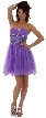 Strapless Mesh Short Party Dress with Beaded Bust — in Lavender