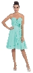 Strapless Floral Accent Short Formal Bridesmaid Party Dress