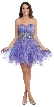 Strapless Rhinestone Waist Ruffled Short Party Prom Dress