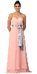 Strapless Bow Accent Long Formal Bridesmaid Dress