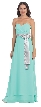 Strapless Bow Accent Long Formal Bridesmaid Dress — in Mint
