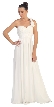 Floral Accent One Shoulder Long Formal Bridesmaid Dress