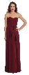 Strapless Pleated Bodice Long Formal Bridesmaid Dress — in Burgundy