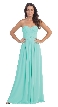 Strapless Pleated Bodice Long Formal Bridesmaid Dress — in Mint