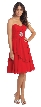 Strapless Ruched Short Formal Bridesmaid Party Dress — in Red