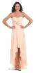 Strapless Rhinestones Waist Hi-Low Formal Party Dress  — in Peach