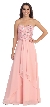 Strapless Lace Beaded Bodice Long Formal Bridesmaid Dress