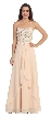 Strapless Lace Beaded Bodice Long Formal Bridesmaid Dress — in Champaign