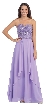 Strapless Lace Beaded Bodice Long Formal Bridesmaid Dress — in Lilac