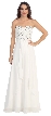 Strapless Lace Beaded Bodice Long Formal Bridesmaid Dress — in Off White