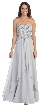 Strapless Lace Beaded Bodice Long Formal Bridesmaid Dress — in Silver