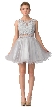 Beaded Lace Bust Mesh Babydoll Skirt Short Dress
