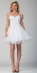 Strapless Beaded Lace Top Tulle Short Homecoming Dress — in White