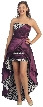 Elegant Strapless High-Low Prom Dress with Layered Skirt 
