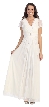V-Neck Ruffled Sleeves Long Formal Mother of the Bride Dress — in Ivory
