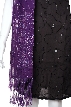 Heavy Sequin Beaded Shawl with Fringes — in closeup